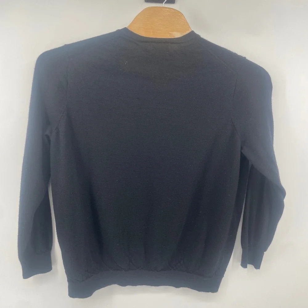 Polo Ralph Lauren Sweater Men 2XB Black Washable Merino Wool Crewneck Pony Logo